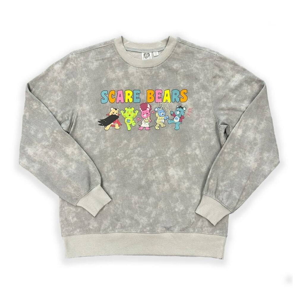 Care Bears Scare Line Up Women's XXS grey wash Long Sleeve Graphic Sweatshirt